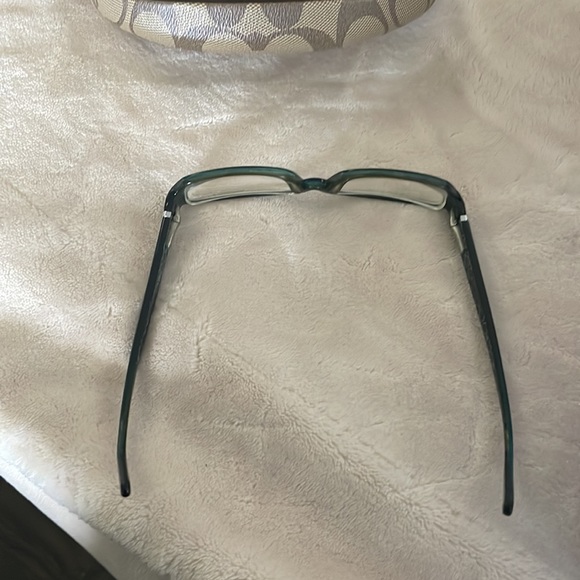 Coach teal women’s eyeglasses with signature c monogram on inner arms. - Picture 9 of 16